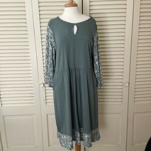 Lands End Fall knit two tone pattern dress.